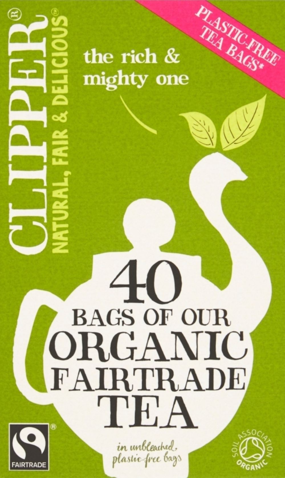 CLIPPER 40 Organic Fairtrade Teabags 116g - 1 Case
