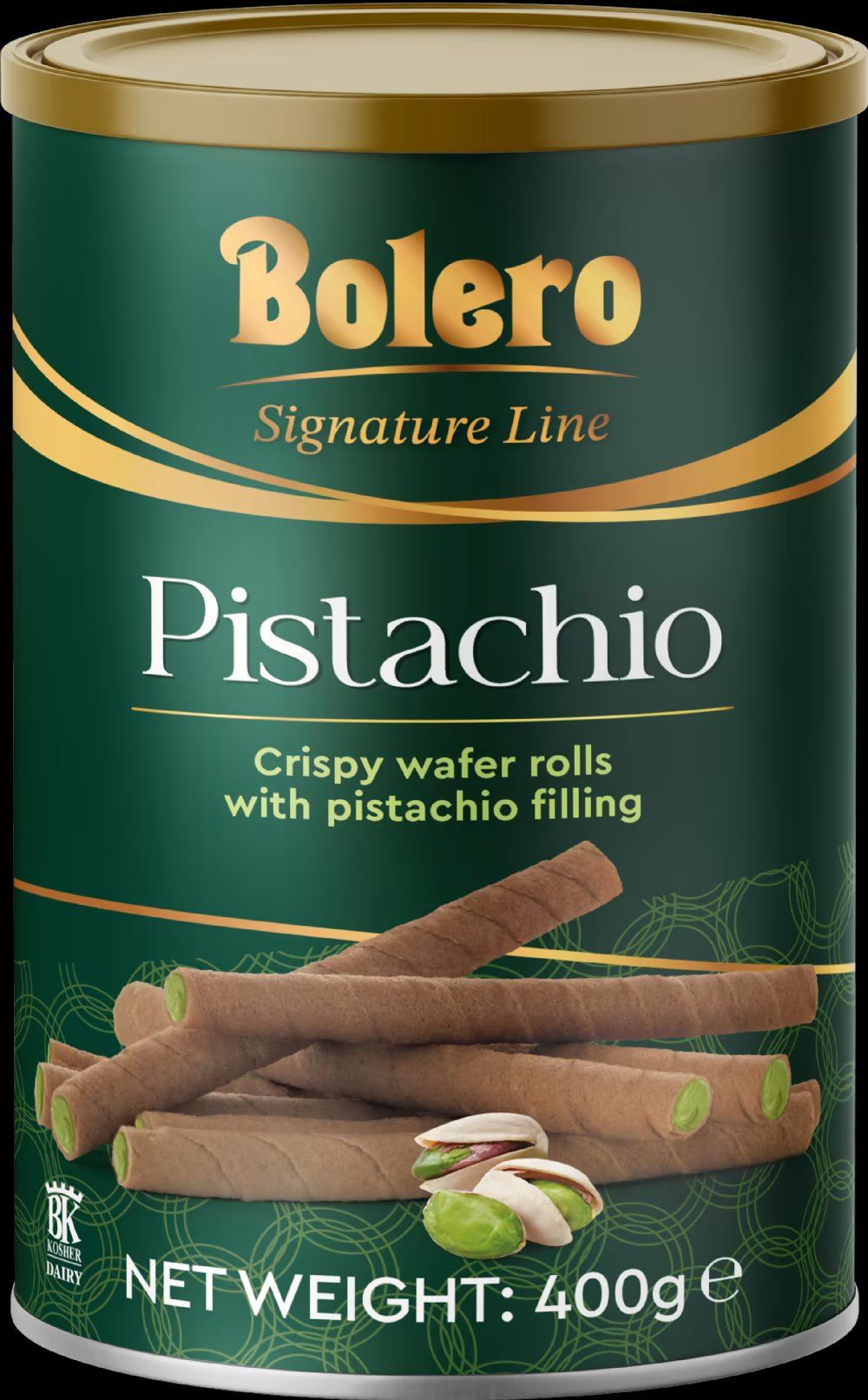 BOLERO Crispy Wafer Rolls with Pistachio Filling 400g