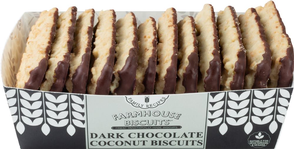 FARMHOUSE BISCUITS Dark Chocolate Coconut Biscuits 150g - 1 Case
