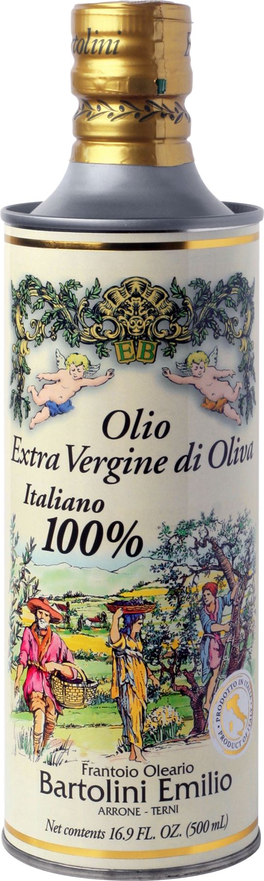 BARTOLINI 100% Italian Extra Virgin Olive Oil in Decorative Tin 500ml - 1 Case