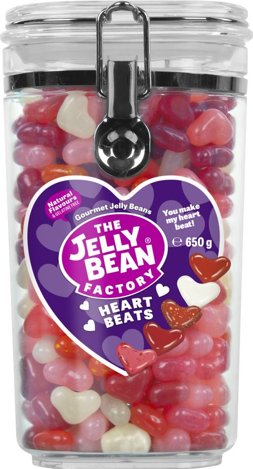 THE JELLY BEAN FACTORY Heart Beats - Clip Top Jar 650g