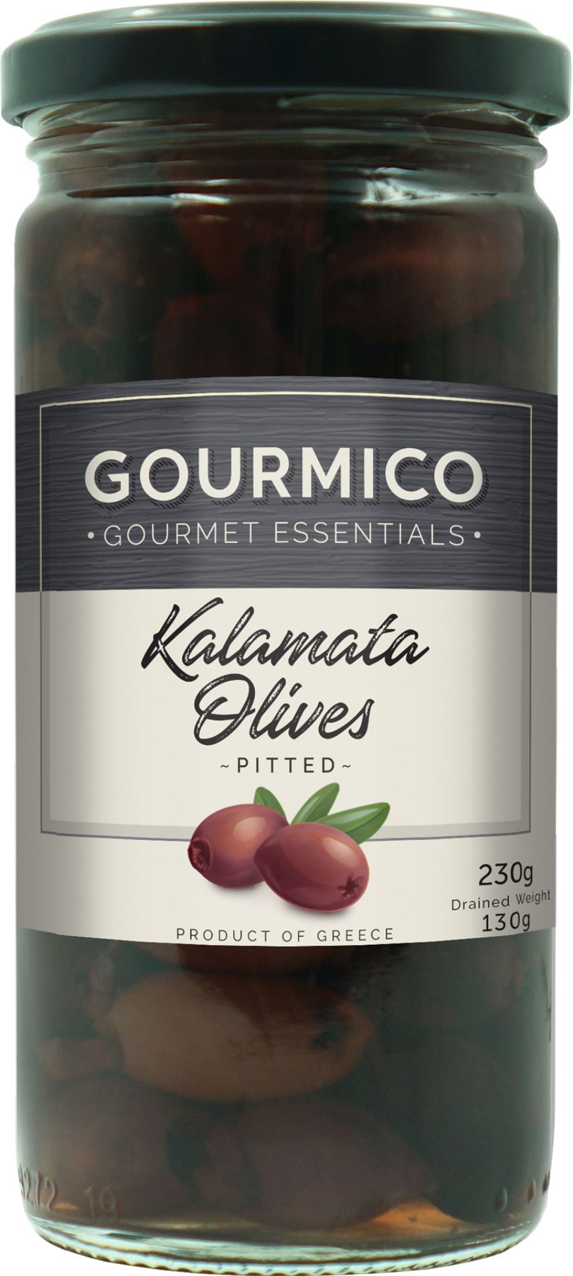 GOURMICO Pitted Kalamata Olives 230g - 1 Case