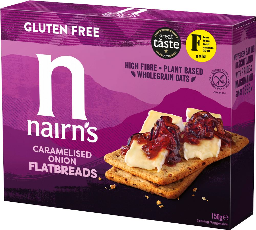 NAIRN'S Gluten Free Flatbreads - Caramelised Onion 150g - 1 Case