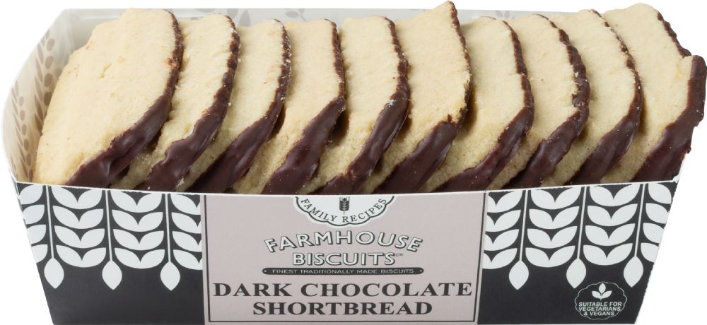 FARMHOUSE BISCUITS Dark Chocolate Shortbread 150g - 1 Case