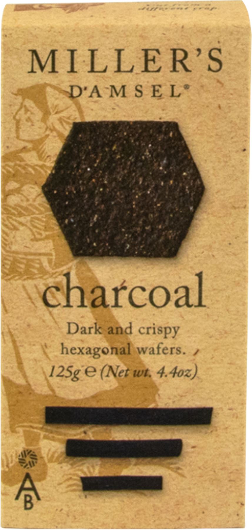 ARTISAN BISCUITS Miller's Damsel Charcoal Wafers 125g - 1 Case