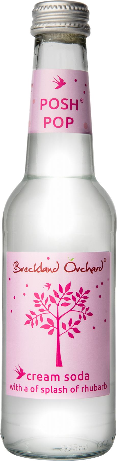 BRECKLAND ORCHARD Posh Pop - Cream Soda with a Splash of Rhubarb 275ml - 1 Case