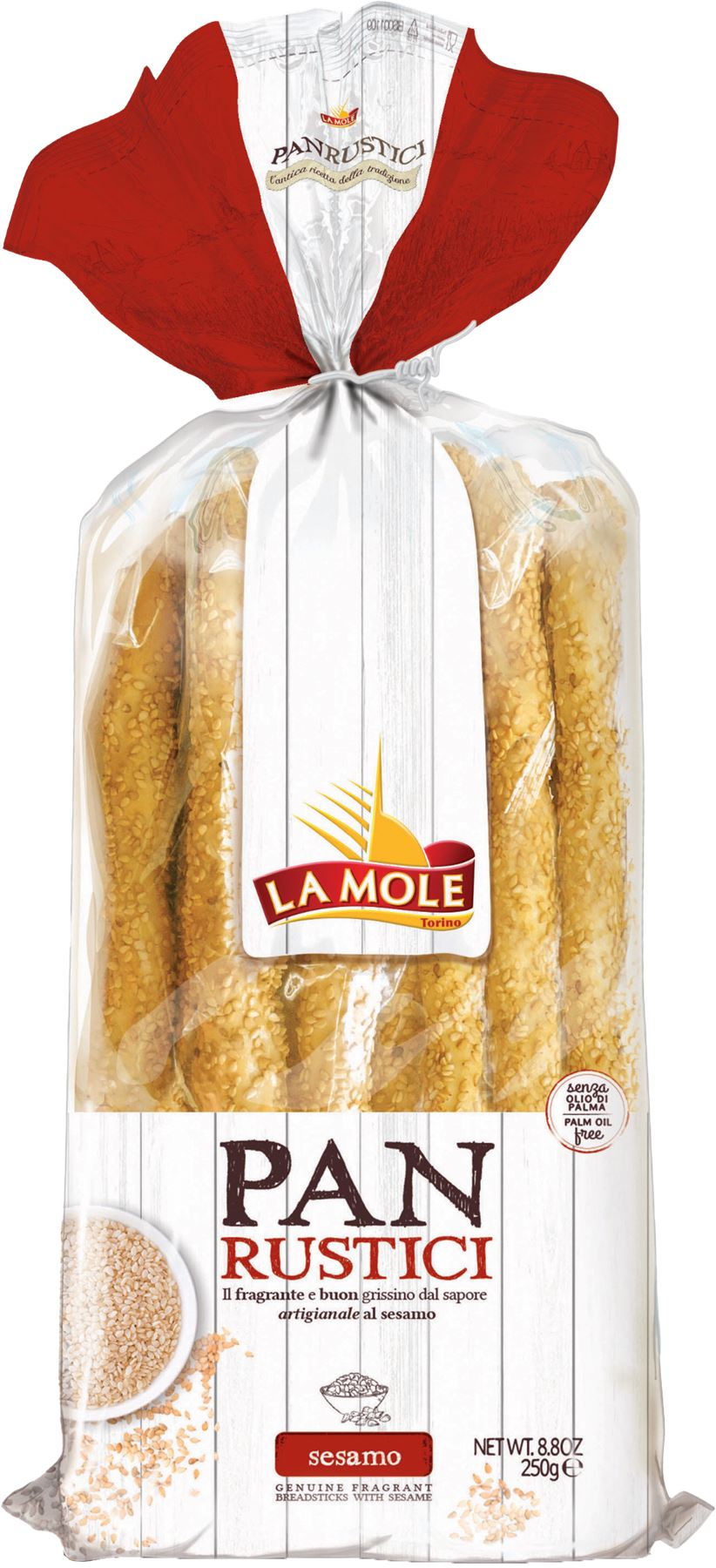 LA MOLE Panrustici Breadsticks - Sesame 250g - 1 Case