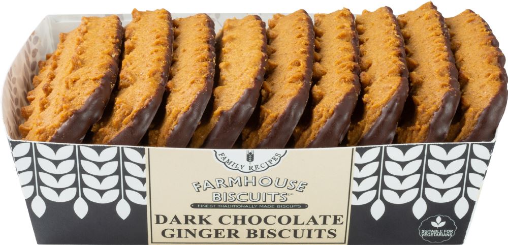 FARMHOUSE BISCUITS Dark Chocolate Ginger Biscuits 150g - 1 Case