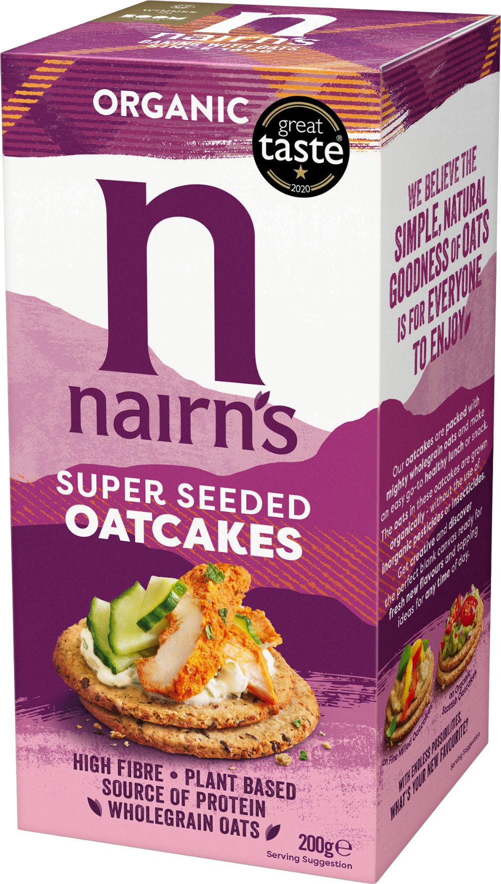 NAIRN'S Organic Super Seeded Oatcakes 200g - 1 Case