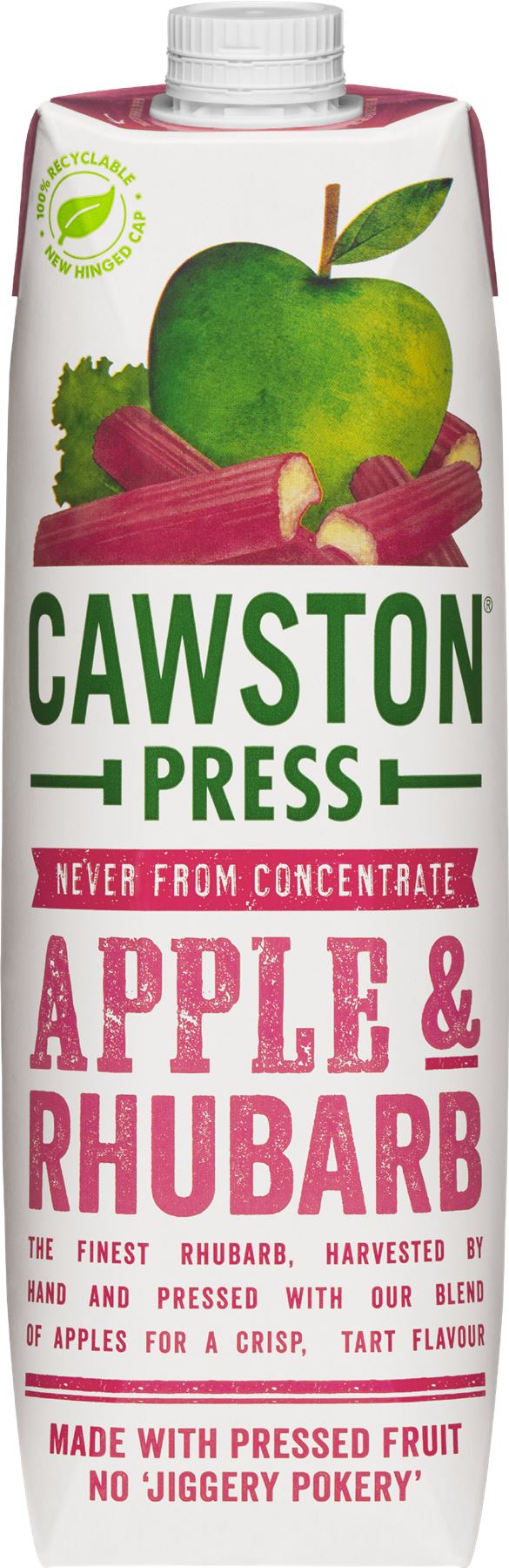 CAWSTON PRESS Apple & Rhubarb Juice 1L - 1 Case