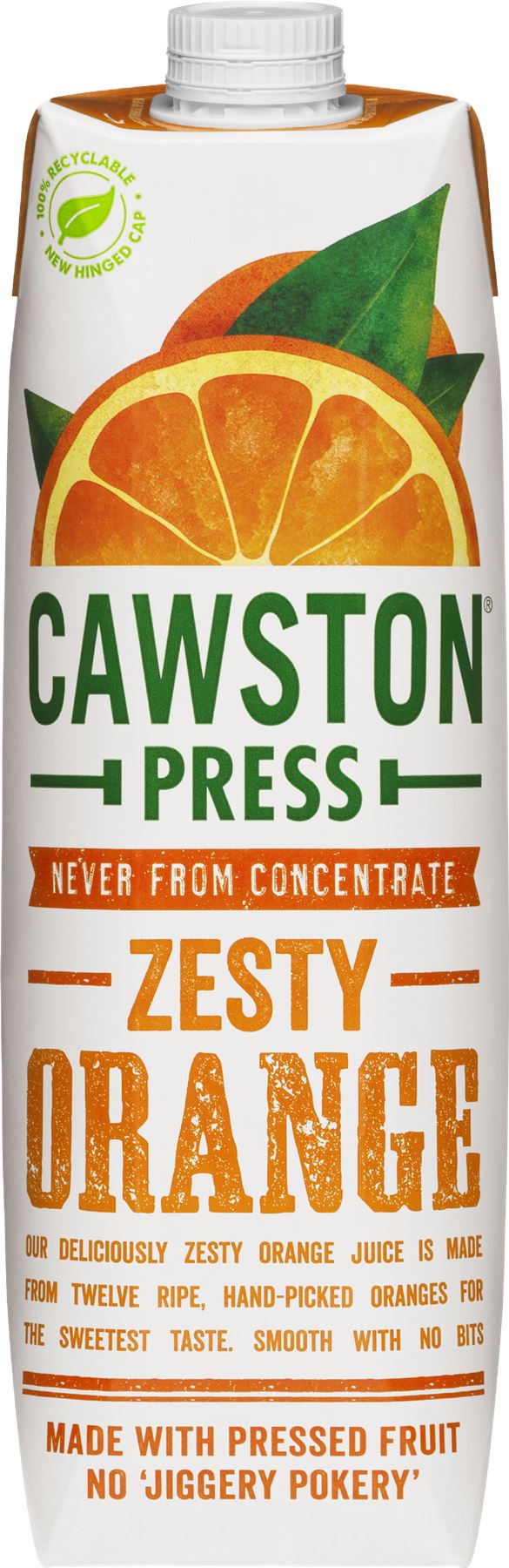 CAWSTON PRESS Zesty Orange Juice 1L - 1 Case