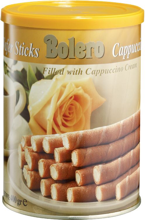 BOLERO Cappuccino Wafer Sticks 400g - 1 Case