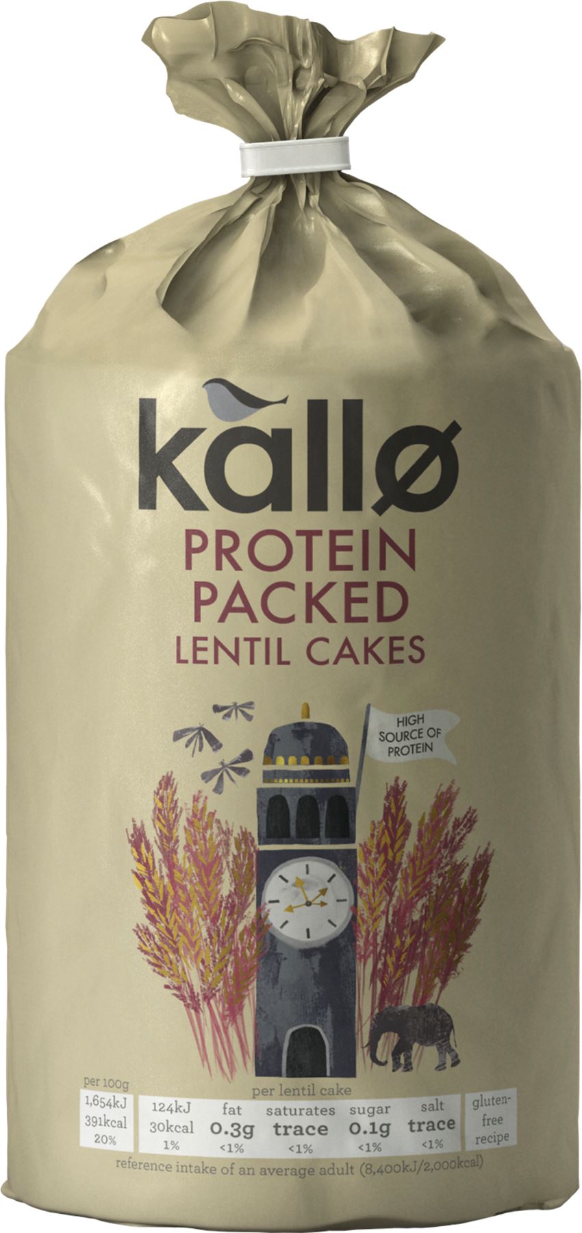 KALLO Protein Packed Lentil Cakes 100g - 1 Case