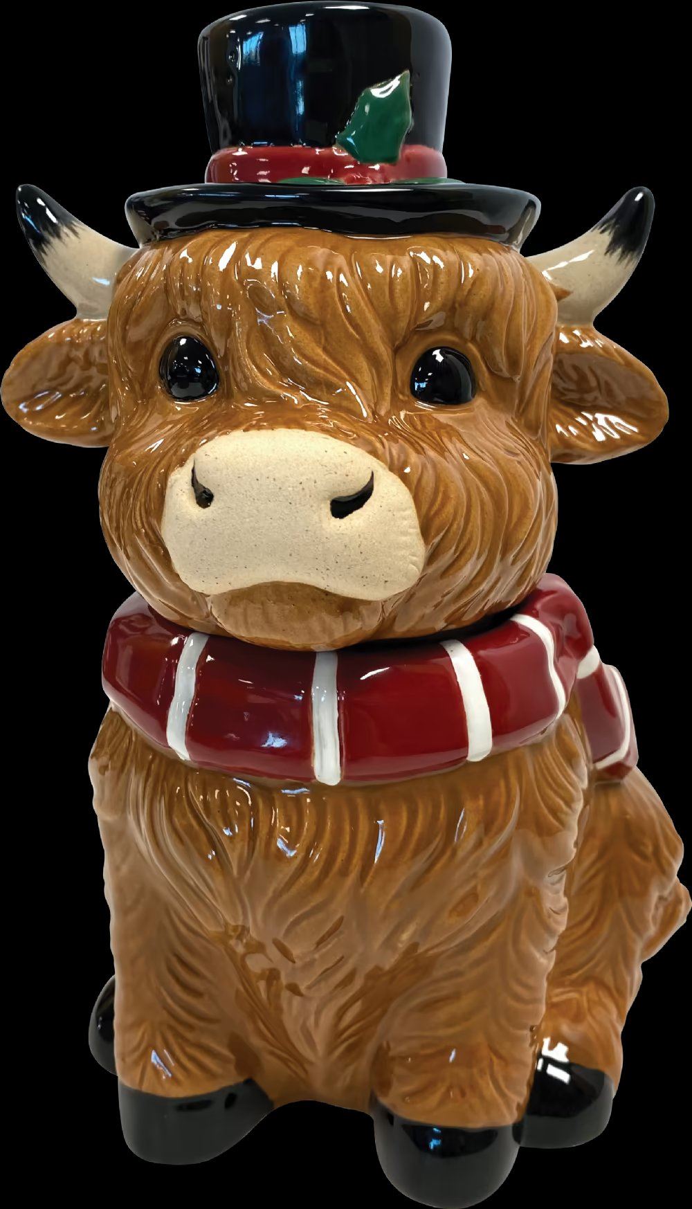 GRANDMA WILD'S All Butter Shortbread Bites in Festive Highland Cow Ceramic Jar 100g
