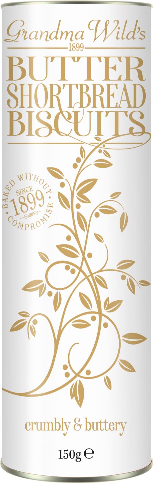 GRANDMA WILD'S Butter Shortbread Biscuits in Ornate Tube 150g