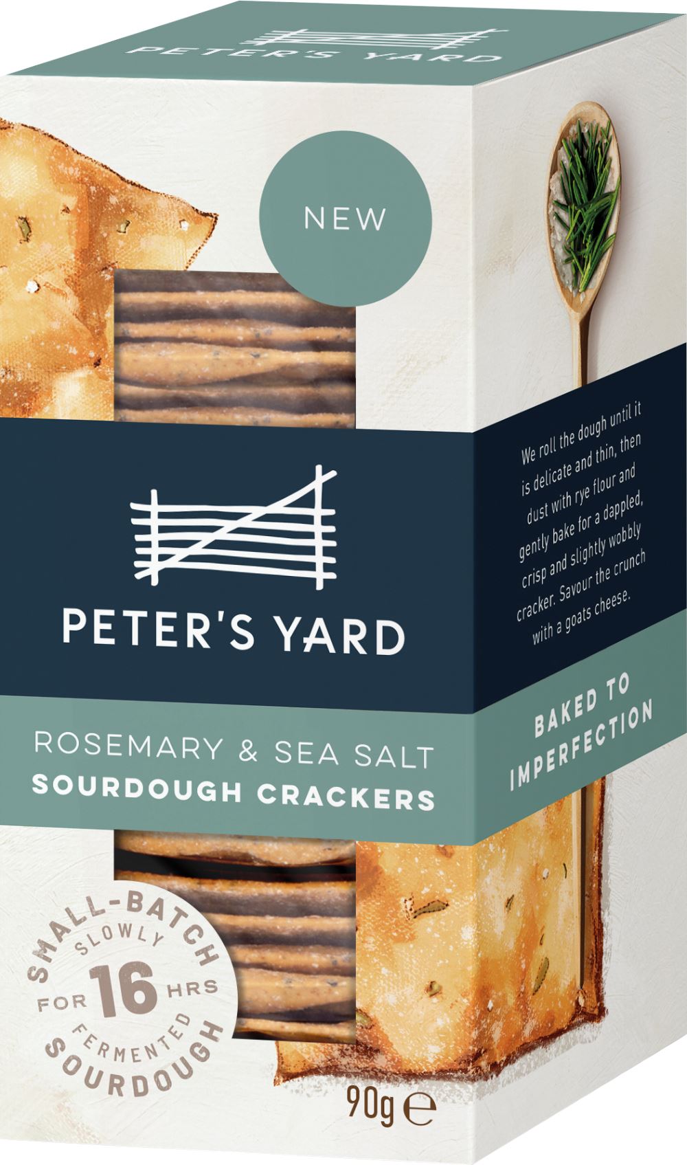 PETER'S YARD Rosemary & Sea Salt Sourdough Crackers 90g