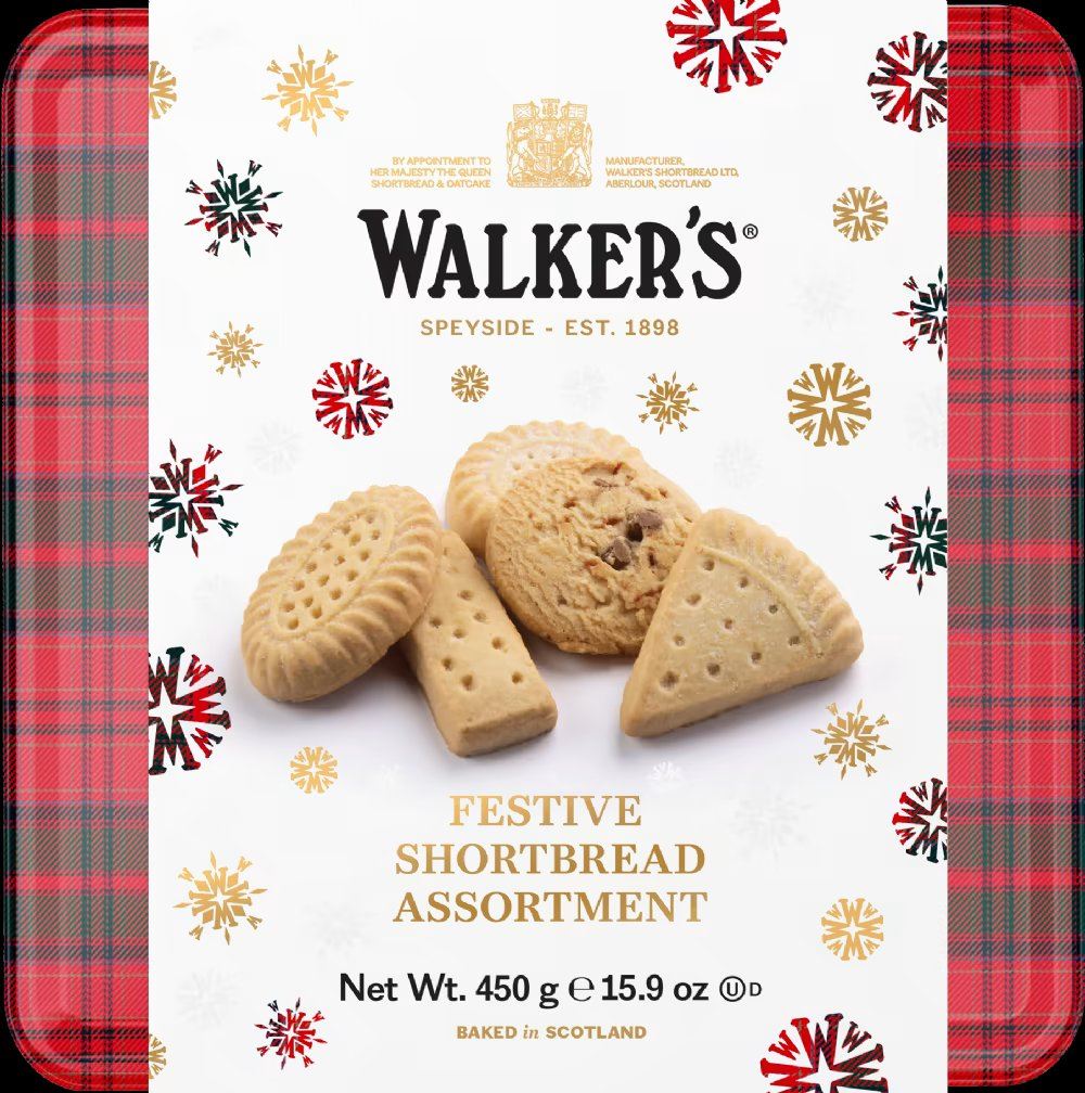 WALKER'S Festive Shortbread Assortment - Tin 450g