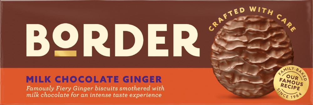 BORDER Milk Chocolate Ginger 150g - 1 Case