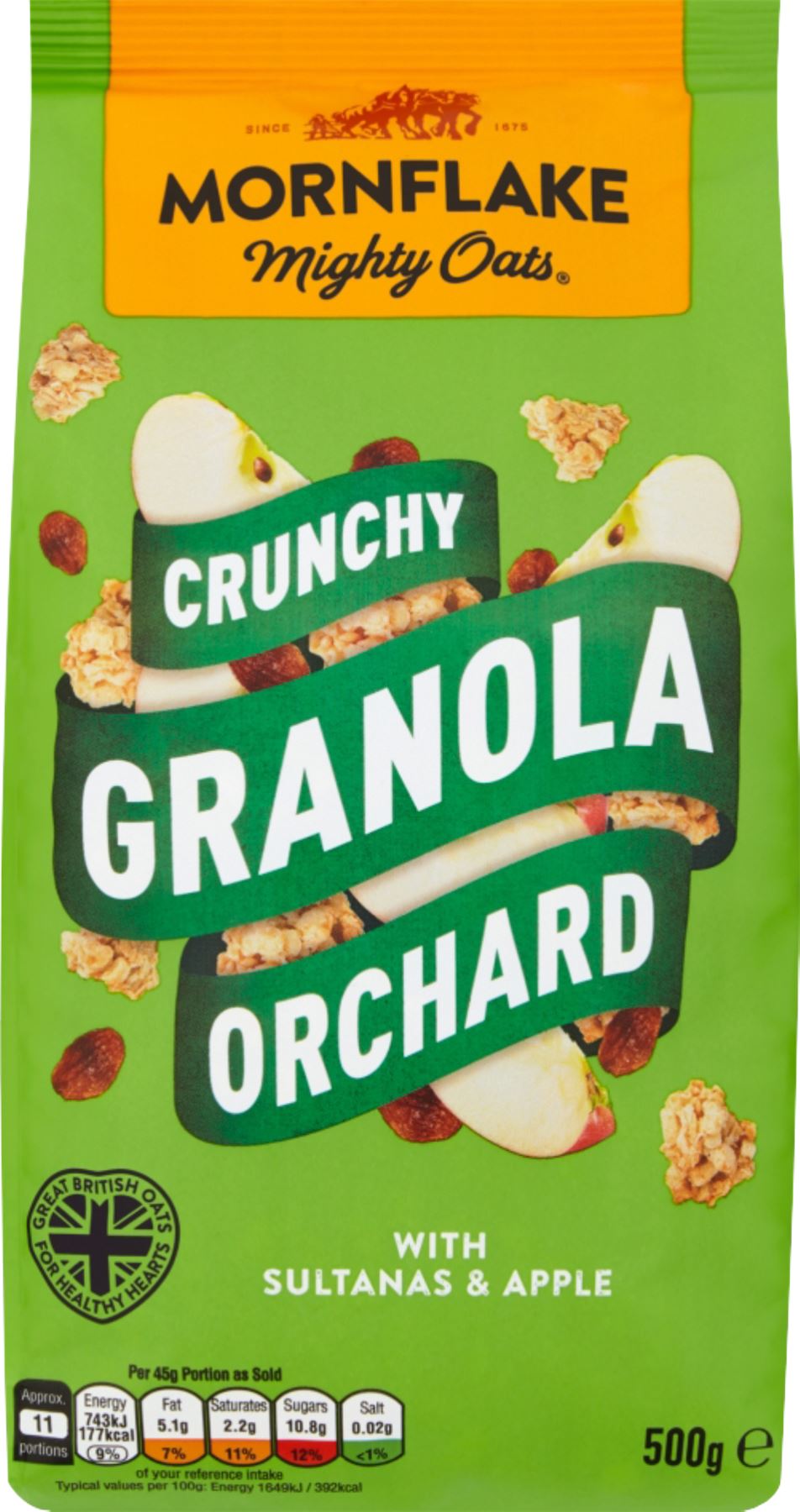 MORNFLAKE Crunchy Granola - Orchard 500g - 1 Case