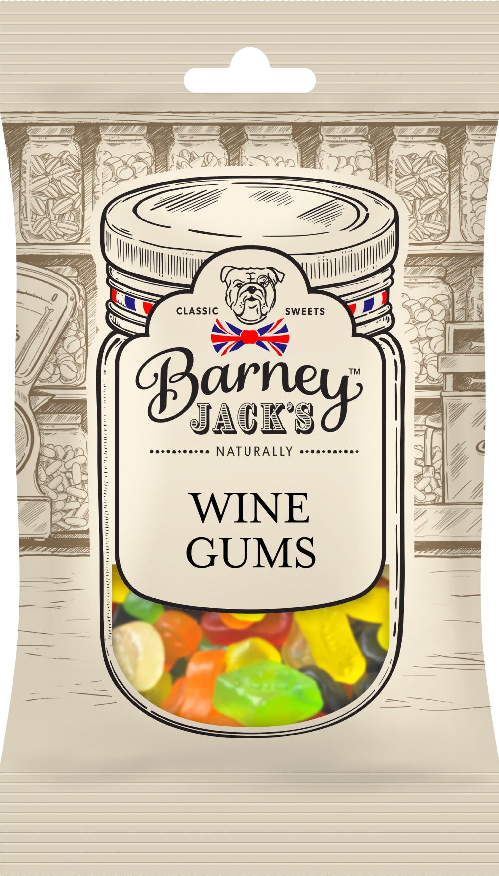 BARNEY JACK'S Wine Gums 160g - 1 Case