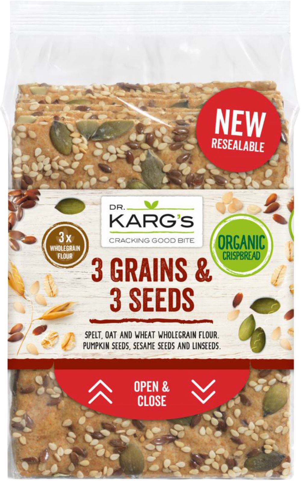 DR. KARG'S 3 Grains & 3 Seeds Crispbread 200g - 1 Case