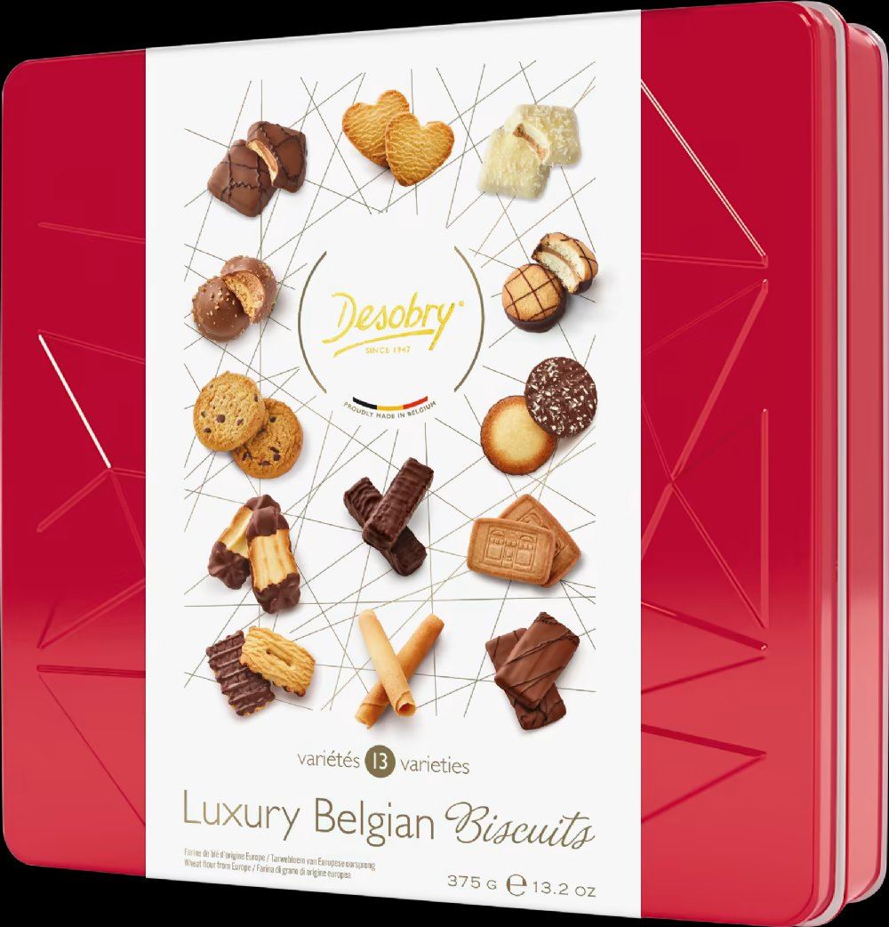 DESOBRY Luxury Belgian Biscuit Selection - Tin 375g