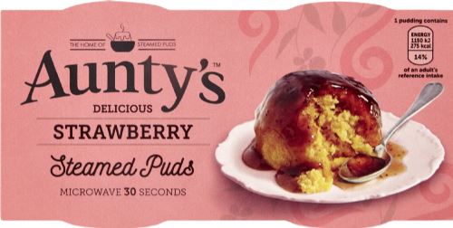 AUNTY'S Strawberry Steamed Puds (2x95g)