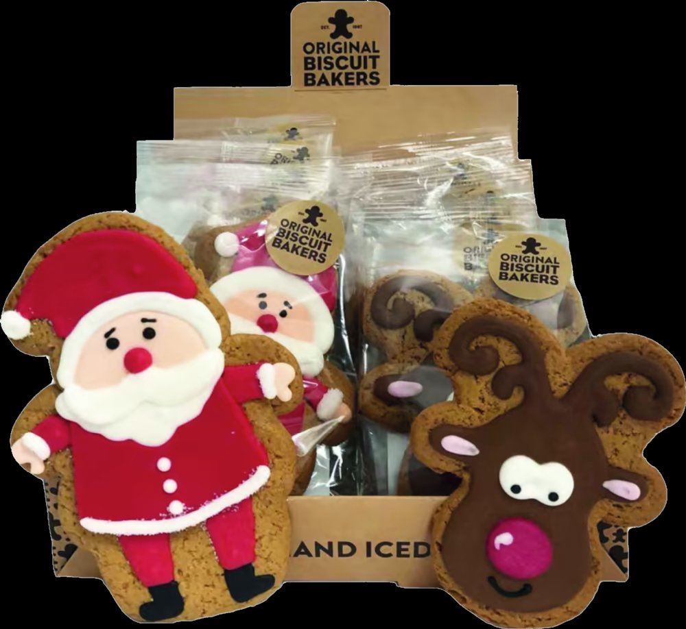 ORIGINAL BISCUIT BAKERS Santa & Reindeer Gingerbread 75g/50g