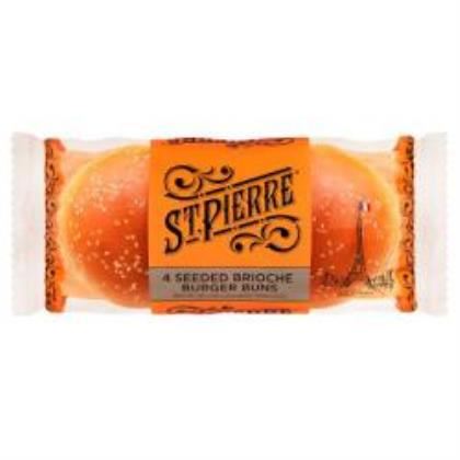 St Pierre 4 Seeded Brioche Burger Buns 4.5" (Case of 9)