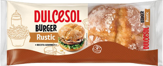DULCESOL 4 Rustic Burger Buns 300g - 1 Case