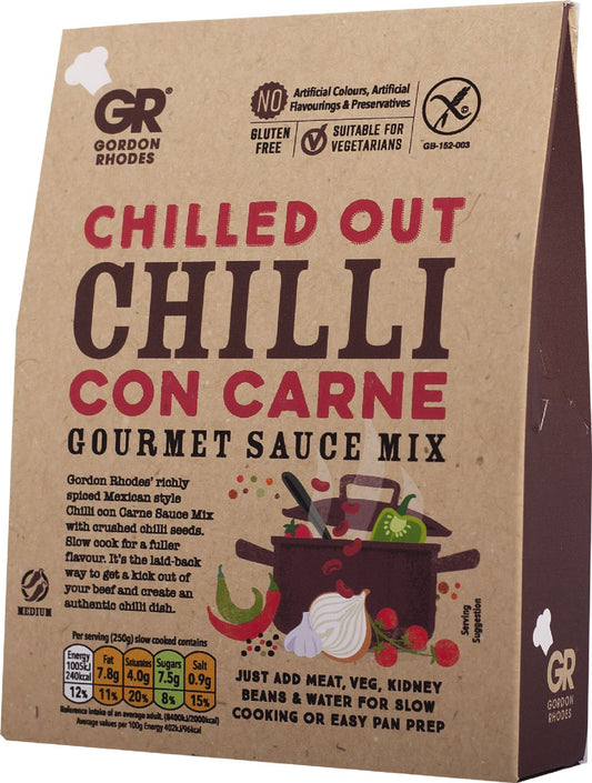 GORDON RHODES Chilled Out Chilli con Carne Gourmet Sauce Mix 75g - 1 Case