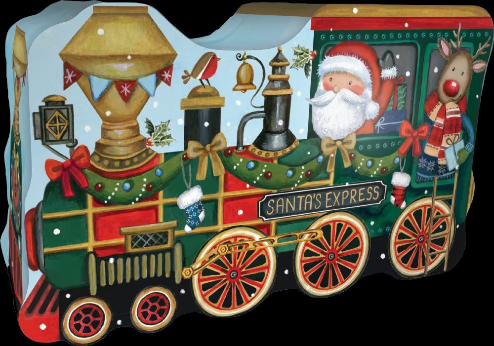GRANDMA WILD'S Chocolate Chip Biscuits in Embossed Santa's Express Train Tin 150g