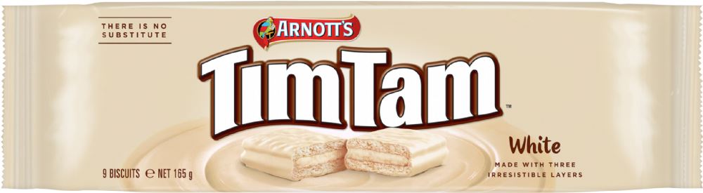 ARNOTT'S Tim Tam White Biscuits 165g - 1 Case