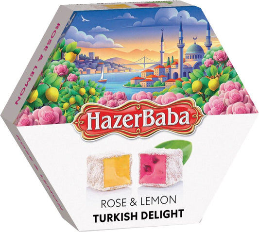 HAZER BABA Rose & Lemon Turkish Delight 250g - 1 Case