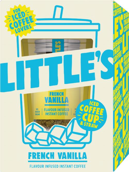 LITTLE'S Iced Coffee Gift Set with Coffee Cup - French Vanilla 50g