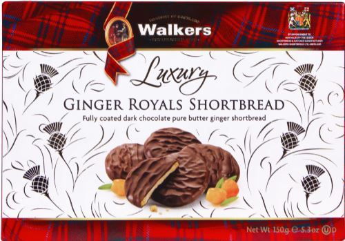 Walkers 4641 - Luxury Ginger Royals Shortbread (12x150g)