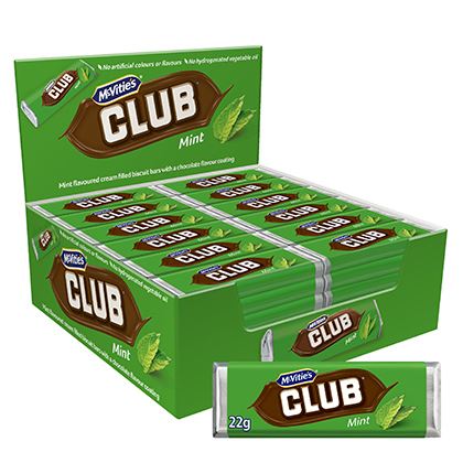 McVitie's Club Mint Biscuit Bars 60 pack, 60 x 22g