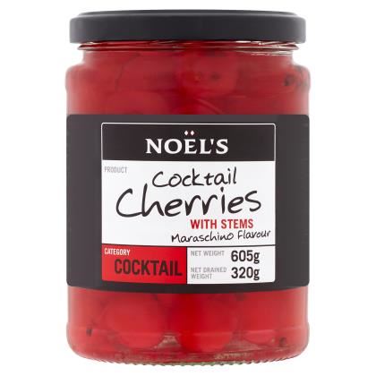 Noel's Cocktail Cherries with Stems (Case of 6)