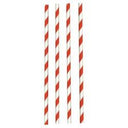 Paper Straw Red & White Striped 200x6mm (Case of 40)