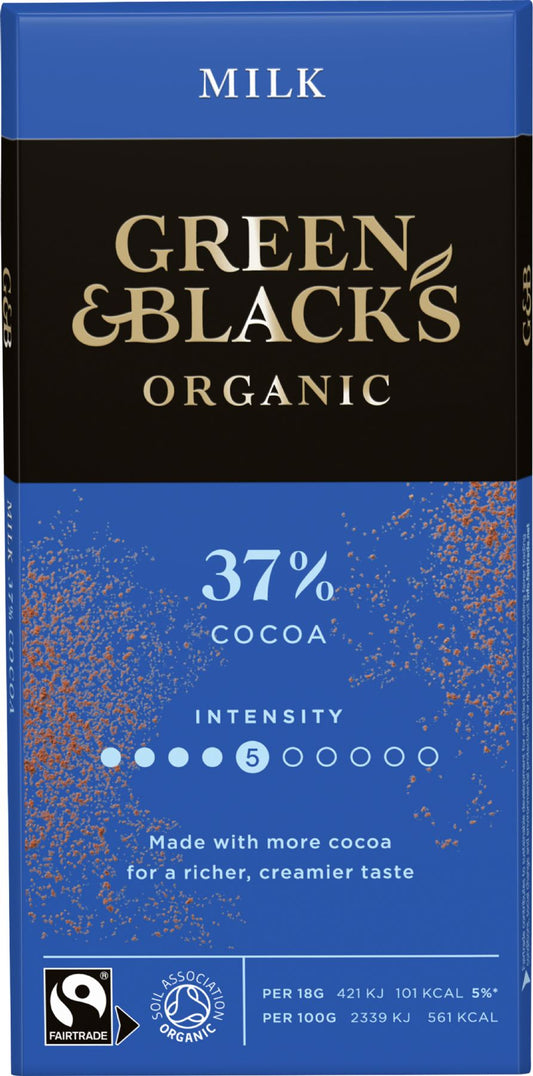 GREEN & BLACK'S Organic Milk Chocolate Bar 90g - 1 Case