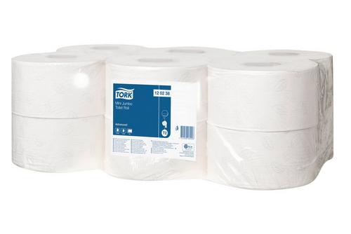 Tork Mini Jumbo Toilet Roll 2.25" 2ply 170m