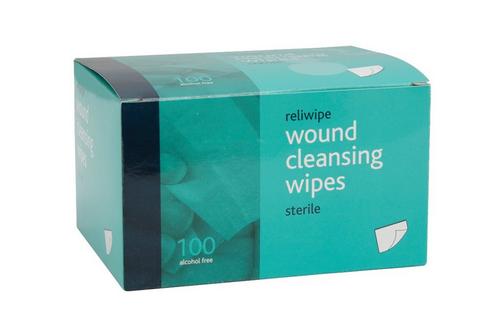 Reliwipe Wound Cleansing Wipes Sterile box of 100