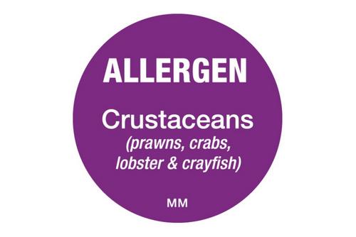 25mm Allergen Label Crustaceans