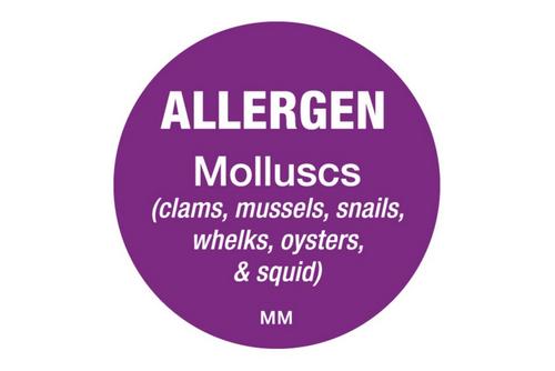 25mm Allergen Label Molluscs