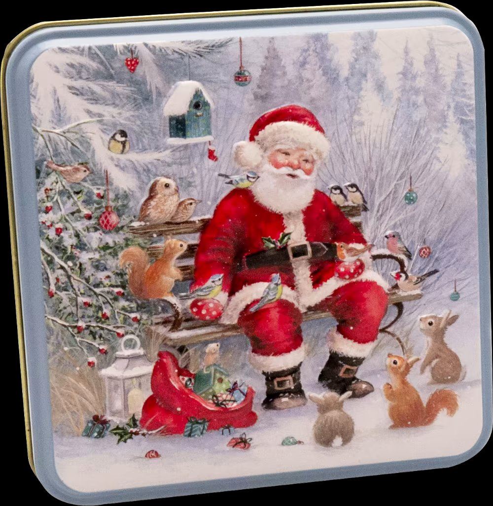 GRANDMA WILD'S Assorted Biscuits in Embossed Santa & Woodland Friends Tin 160g