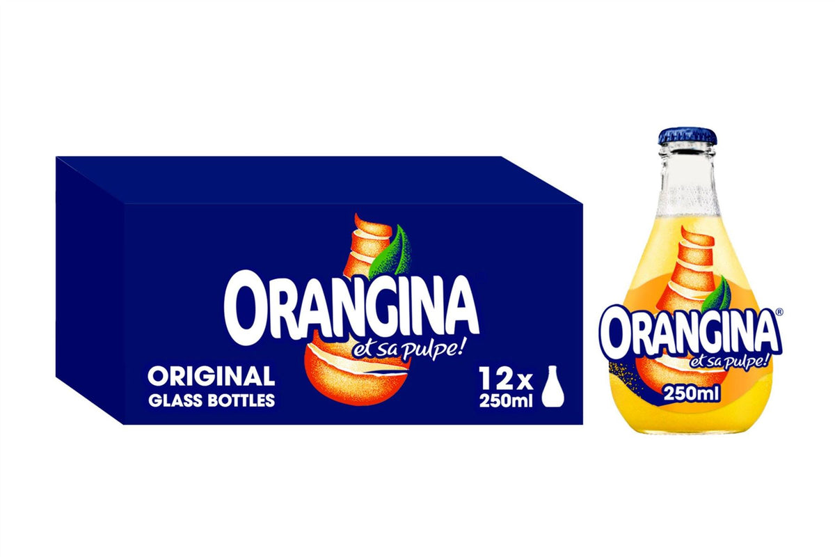 Orangina Sparkling Orange Juice Drink Glass 250ml (Case of 12)