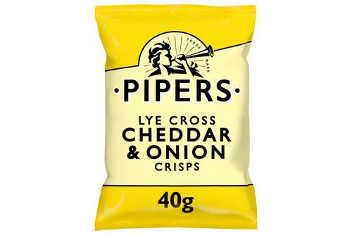 Pipers Lye Cross Cheddar & Onion Crisps 40g