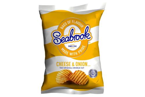 Seabrook Crinkle Cut Cheese & Onion flavour Potato crisps