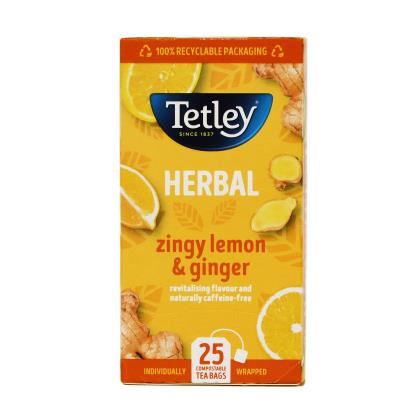 Tetley Lemon & Ginger String Tag Tea Bag (Case of 6)