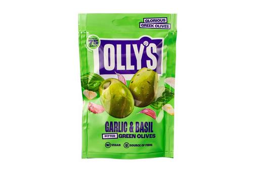 Olly's Olives Basil & Garlic Green Halkidiki Olives 50G